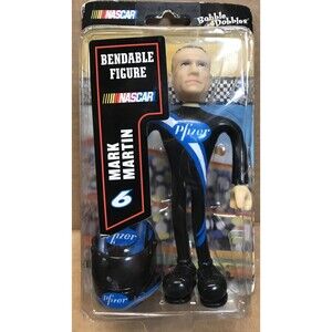NASCAR Bobble Dobbles Bendable Figure Mark Martin #6 Pfizer With Helmet * NEW